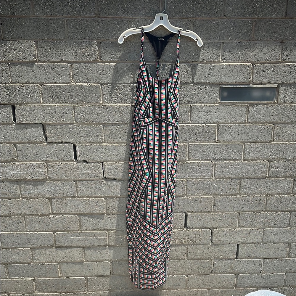 Anthropologie Hailee C Geometric Print Dress | Boho Chic Midi